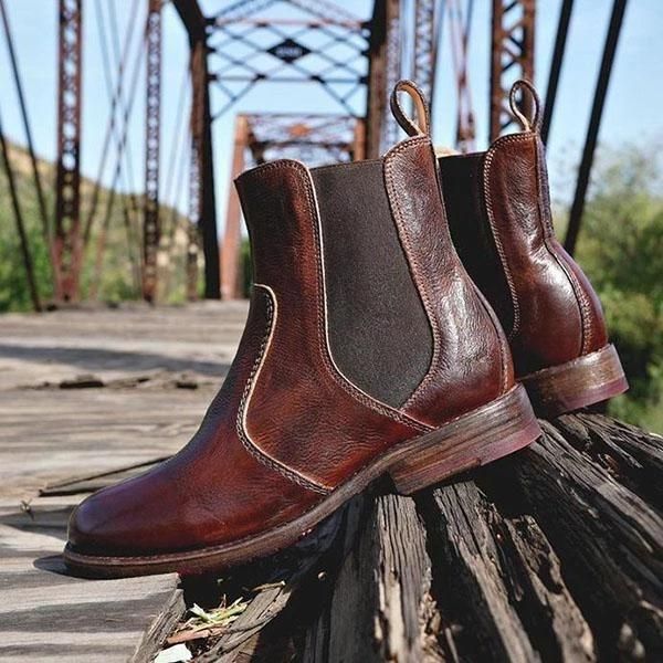 Women's Vintage Leather Chelsea Boots Vintage Boots Ankle Boot