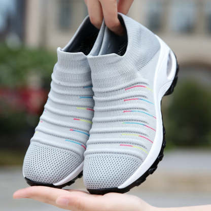 Women Fly-knit Breathable Casual Height Increasing Shoes