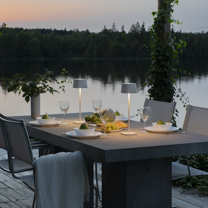 Rechargeable Cordless Table Lamp - 360° Shadowless Lighting Dimmable Waterproof Metal Light