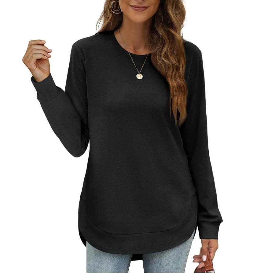 ⏰Hot Sale-Women's Sweatshirt Crewneck Curved Hem