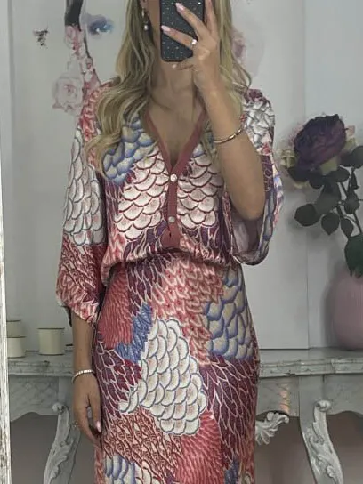 Exquisite Satin Floral Print Off-shoulder Shirt