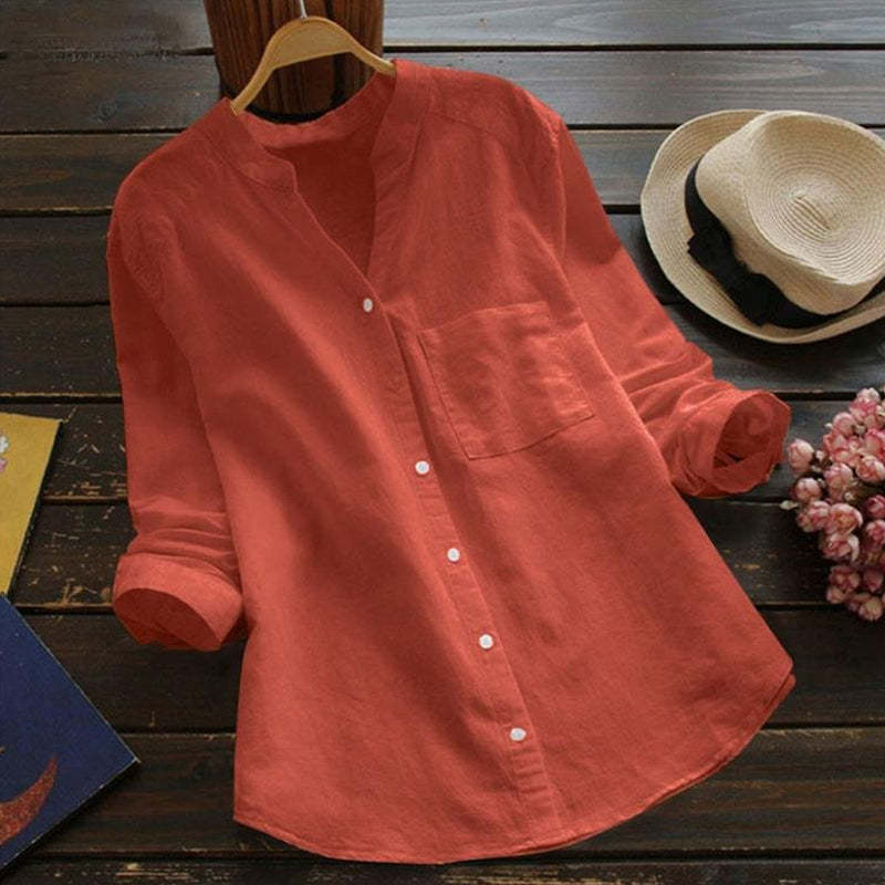 Plain casual loose blouse