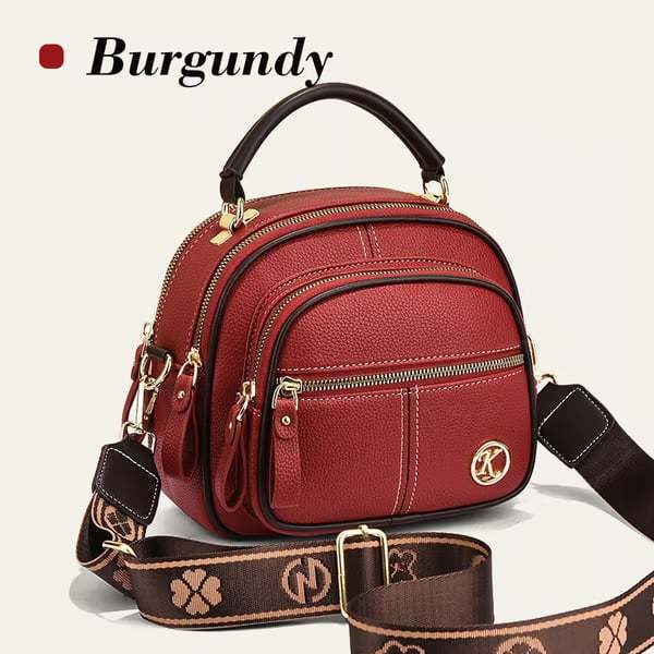 🛫Classic Multifunctional Compartments Adjustable Wide Shoulder Strap Leather Crossbody Bag