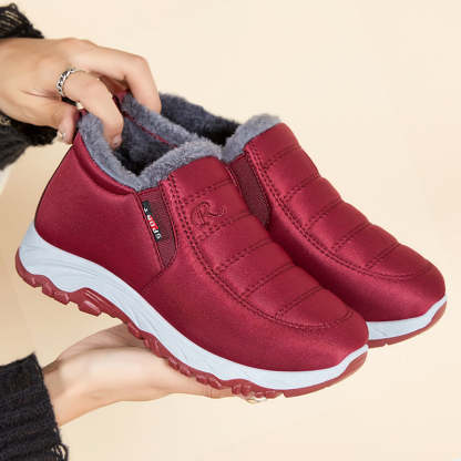 Winter Simple Style Slip On Warm Fleece Walking Shoes