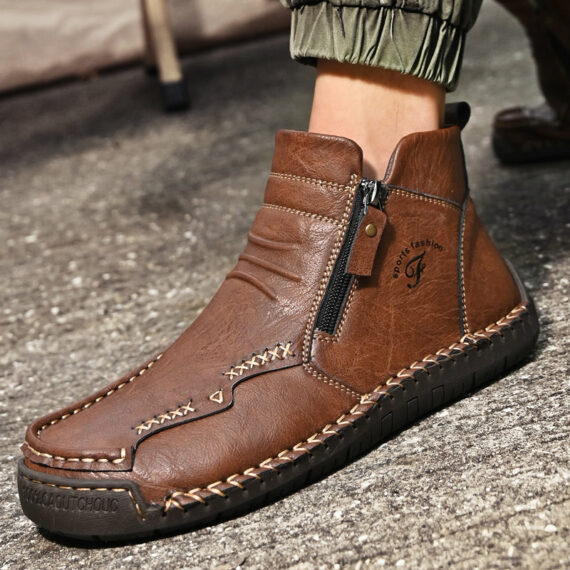 Mostelo – Men’s Soft And Breathable Zipper Outdoor Tooling Boots V2