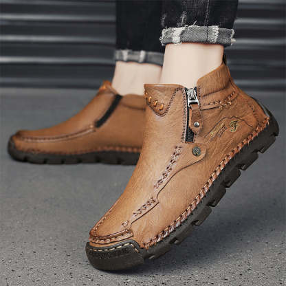 (⏰Last Day 70% OFF🔥)Men's Top-Quality Motorcycle Boots Hand-Stitched Genuine Leather Boots