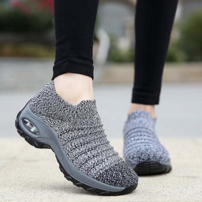 Women Fly-knit Breathable Casual Height Increasing Shoes
