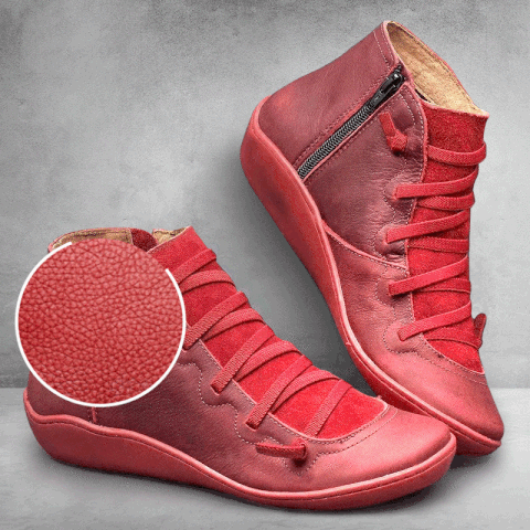 Premium Orthopedic Lace-Up Ankle Boots, Genuine Comfy Orthopedic Leather Boots, 2024 Design