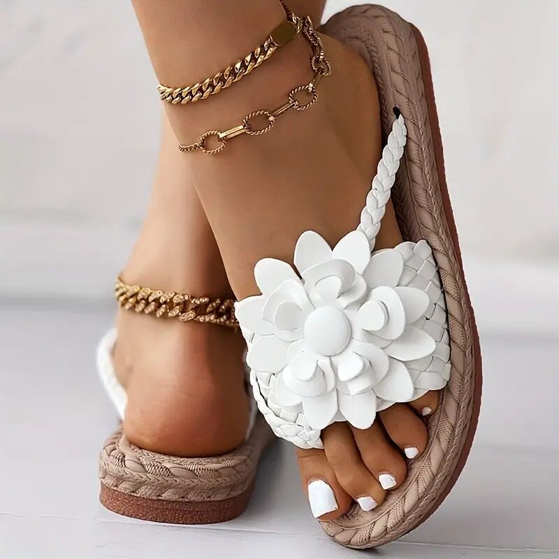 Women's orthopedic Flower Flat Flip Flops