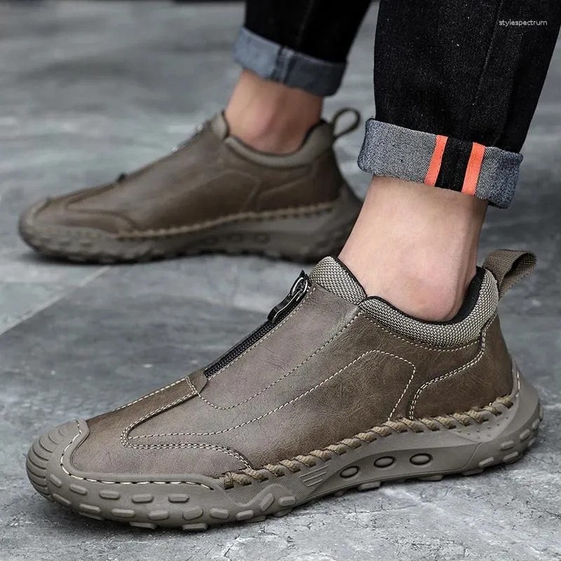 Handmade Leather Men's Casual Orthopedic Non-Slip Shoes