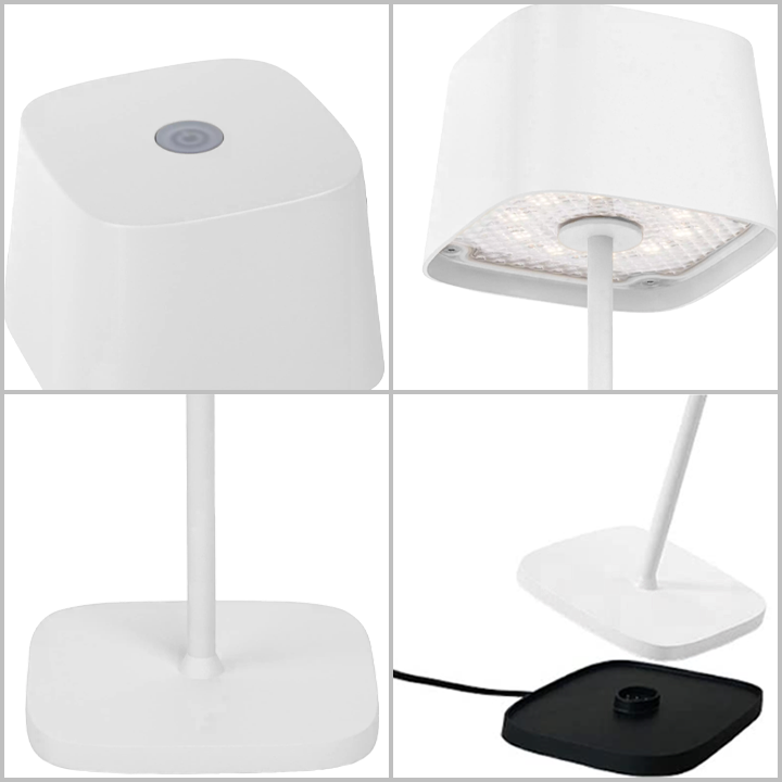 Rechargeable Cordless Table Lamp - 360° Shadowless Lighting Dimmable Waterproof Metal Light