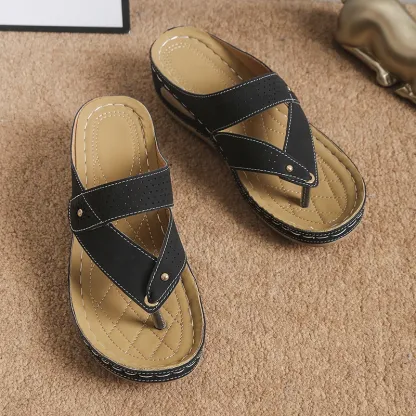 [#1 TRENDING SUMMER ] Summer New Hollow Toe Clip Ladies Bone Orthopedic Leather Sandals
