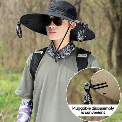 Solar & USB Charging Fan Outdoor Fishing Hat