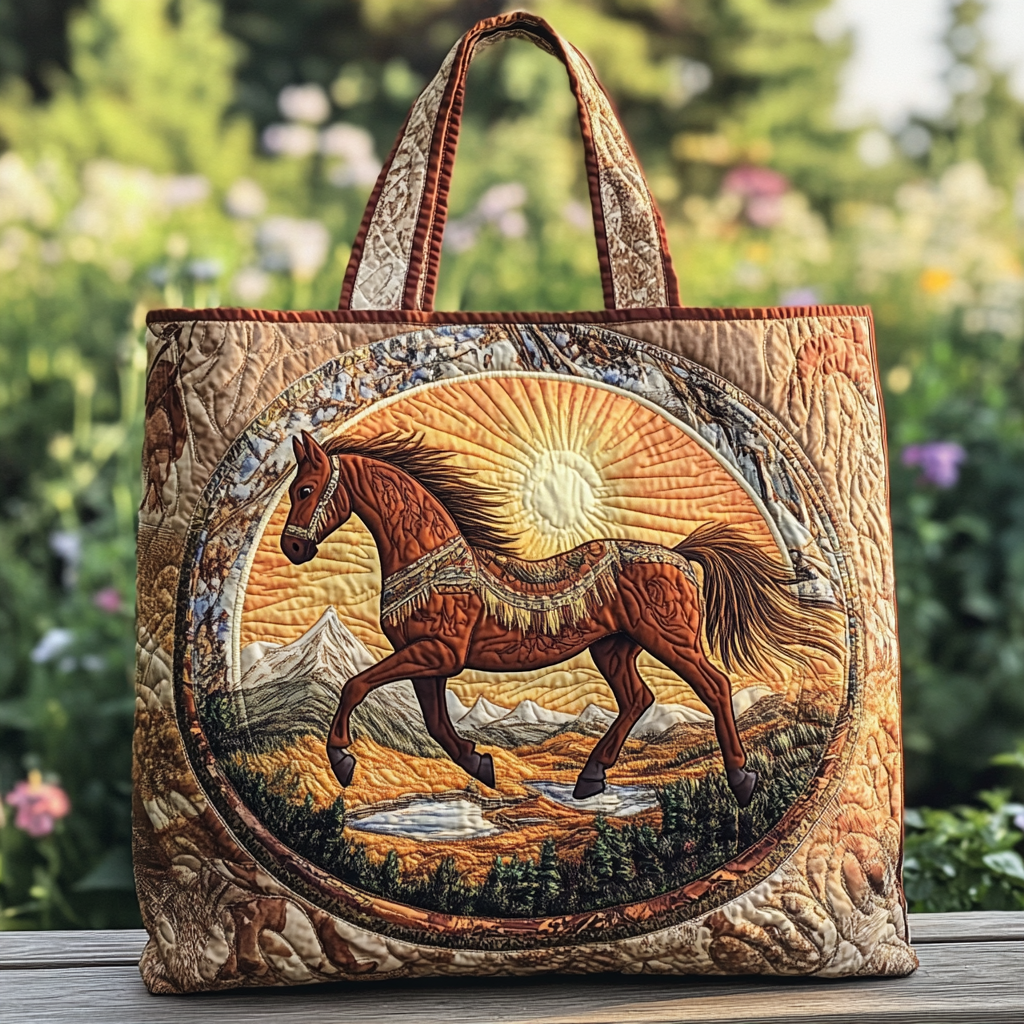 Horse Quilted Tote Bag NCU0VT217
