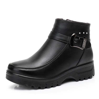 Orthopedic Women Ankle Boots Arch Support Warm Waterproof Genuine Leather Fashion