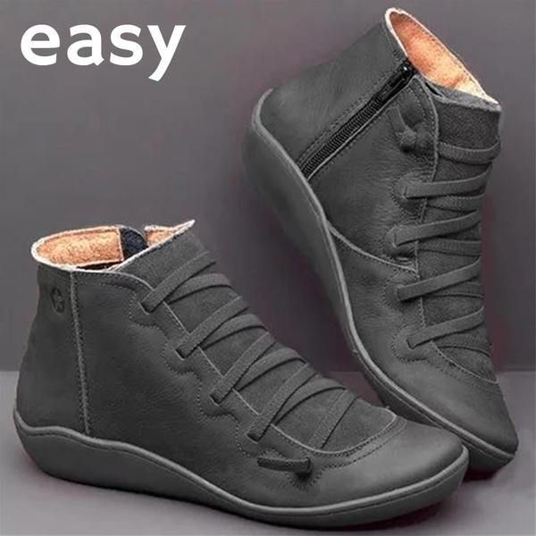 Premium Orthopedic Lace-Up Ankle Boots, Genuine Comfy Orthopedic Leather Boots, 2024 Design