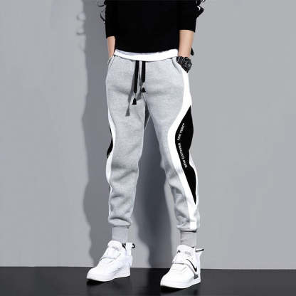 Men’s Color Blocked Fashion Sports Drawstring Sweatpants
