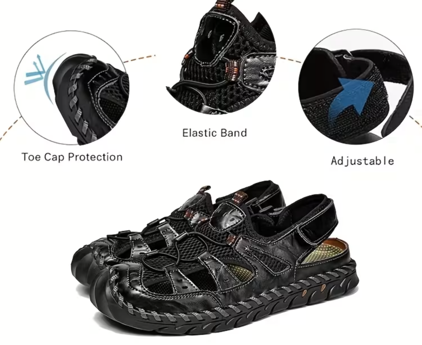 Closed-Toe Outdoor Sandals – Breathable Support for All-Day Walking