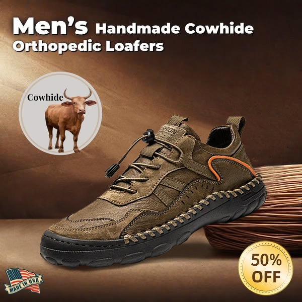 Men's Leather Loafers - Arch Support & Wide Fit Slip-Ons