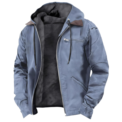 ⏰Promotion 50% OFF -Men’s Vintage Cashmere-Lined Hooded Jacket