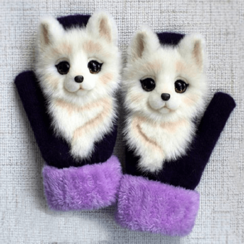 Hand-knitted Animal Mittens