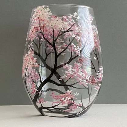 Hand Painted Art - Four Seasons Tree Wine Glasses