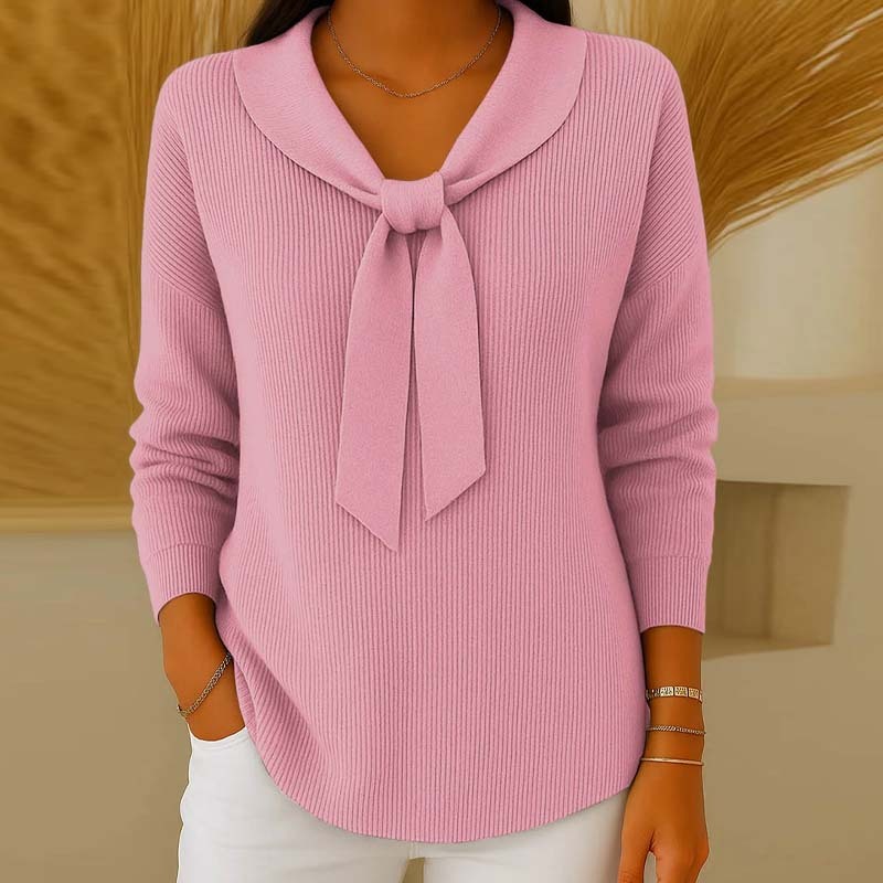 Women's Bow V-Neck Sweater