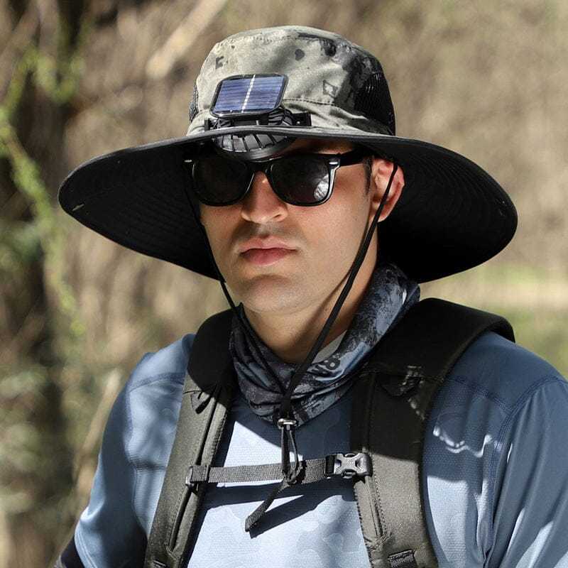 Solar & USB Charging Fan Outdoor Fishing Hat
