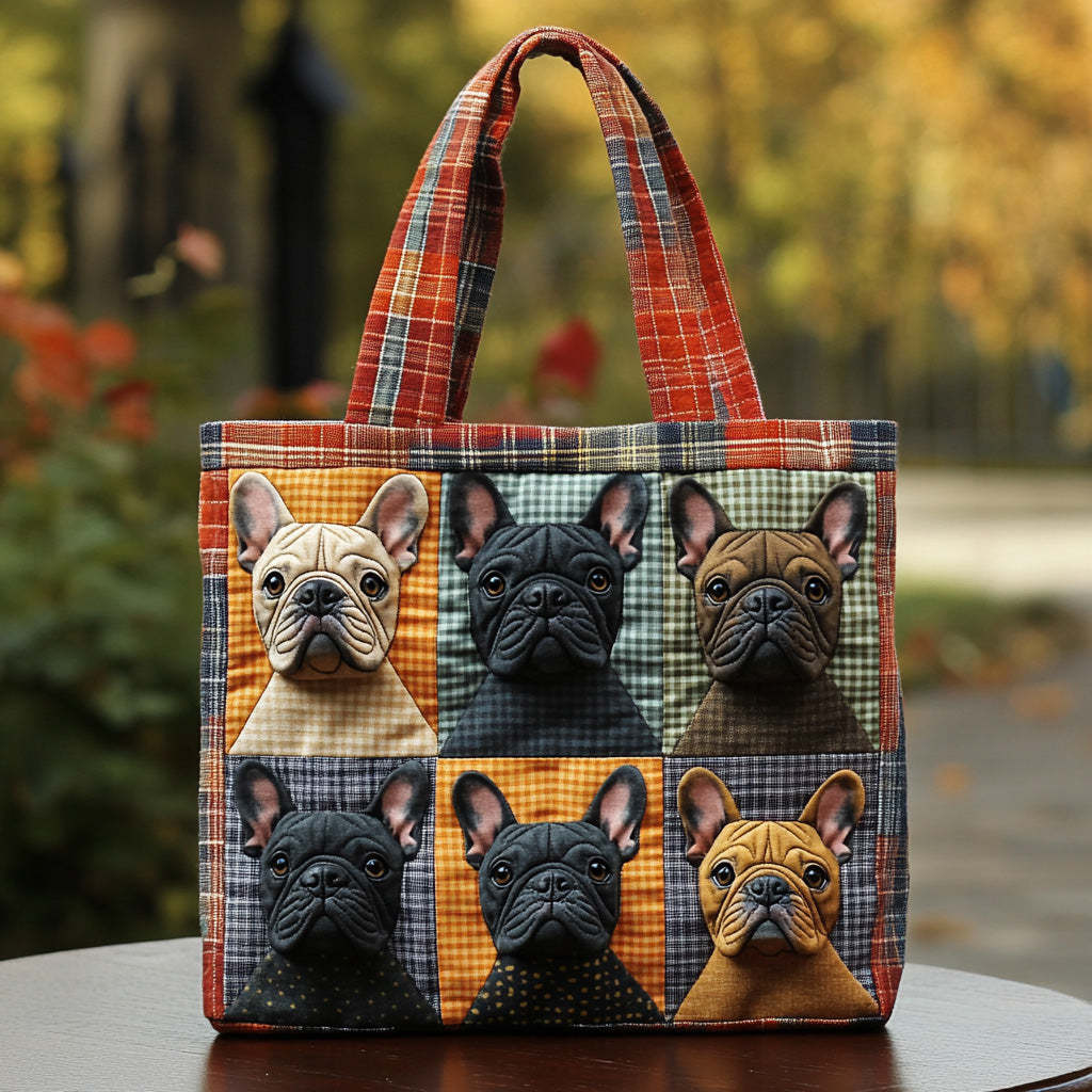 French Bulldog Quilted Tote Bag NCU0VT225