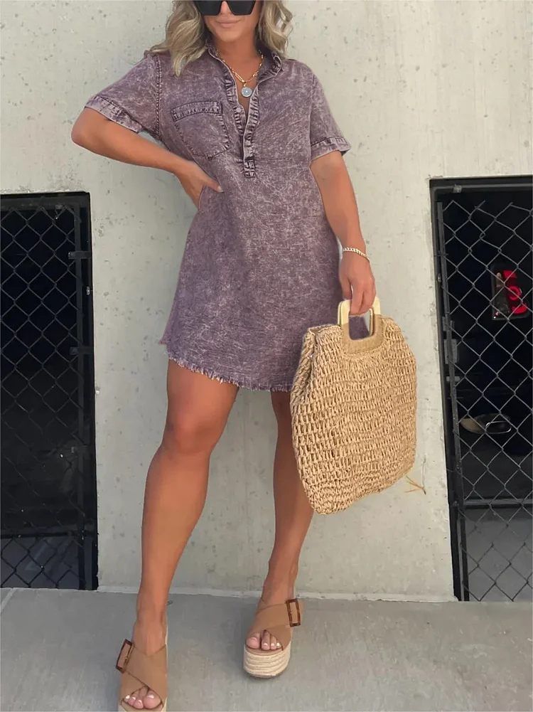 Women's Washed Shirt Dress