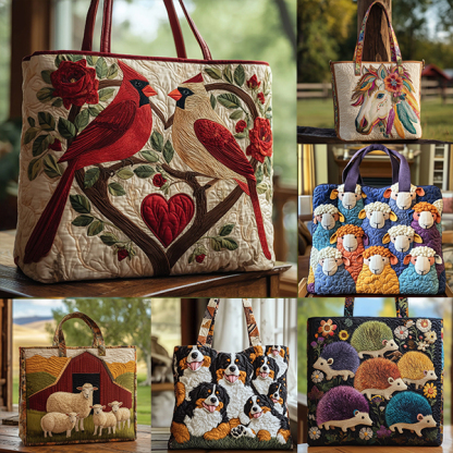 🎁❤️Interesting animals Quilted Tote Bag