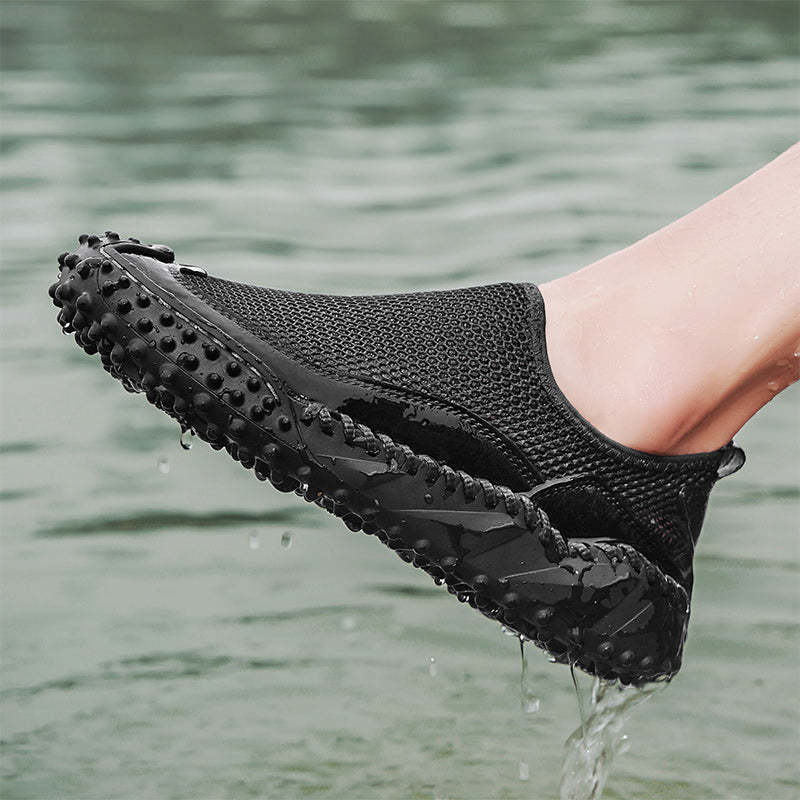 ⏰Fresh Steps – 60% OFF🛒 Men’s Slip-On Orthopedic Casual Walking Shoes – Breathable Mesh, Leather Trim, Arch Support & Non-Slip Rubber Sole for Outdoor Trekking