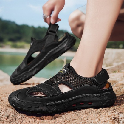 ⏰Last Day! 60% OFF 🔥Enjerr® Men's Genuine Leather Breathable Outdoor Orthopedic Sandals