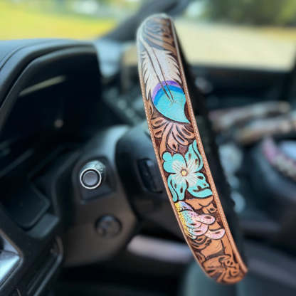Retro Western Cowboy Car Universal Steering Wheel Cover