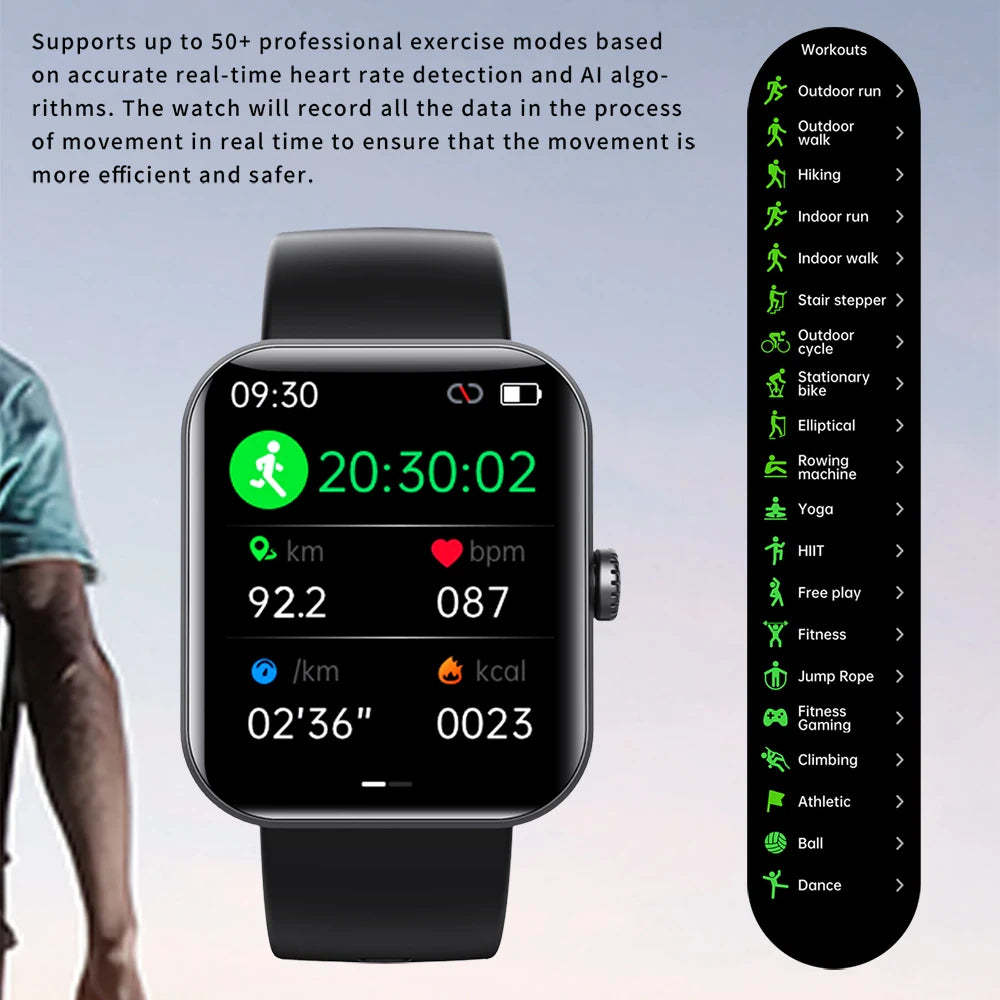 ♻ All day monitoring of heart rate,blood sugar, and blood pressure ⌚ Bluetooth fashion smartwatch