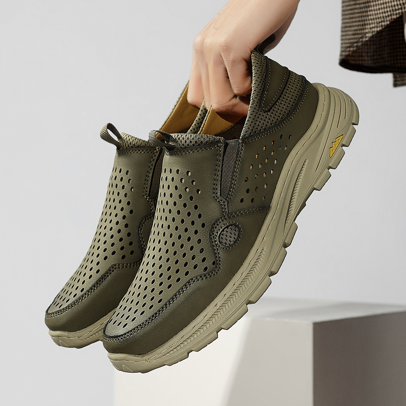 (⏰Limited Time Sale 70% OFF) Men's Orthopedic Leather Loafers - Comfortable Orthopedic Wide Toe Arch Support - Quick Dry Breathable Cushioning Non-slip and Puncture Resistant