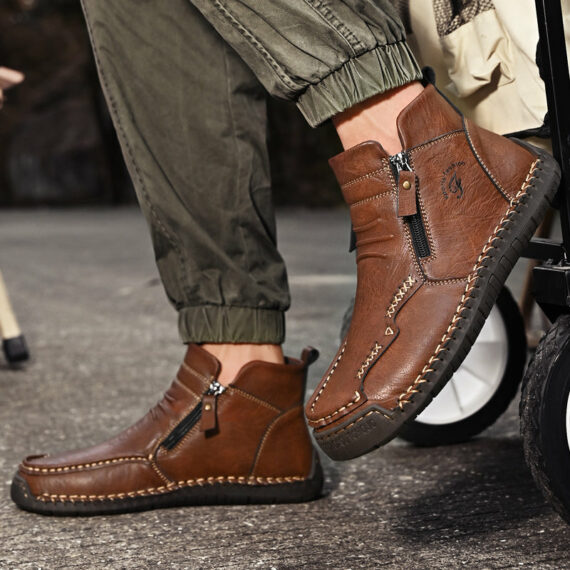 Mostelo – Men’s Soft And Breathable Zipper Outdoor Tooling Boots V2