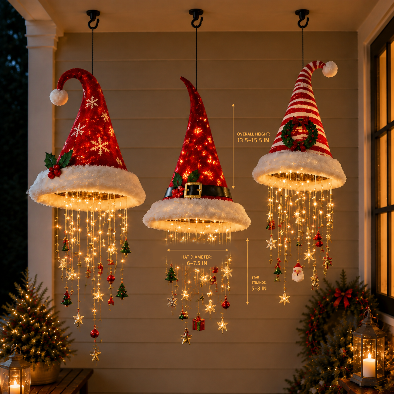 Santa Hat Chandelier glow