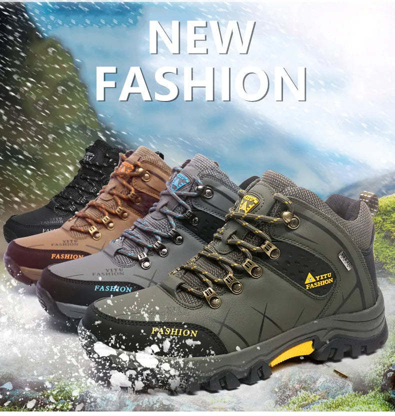 Men's outdoor waterproof mountaineering snow sports shoes