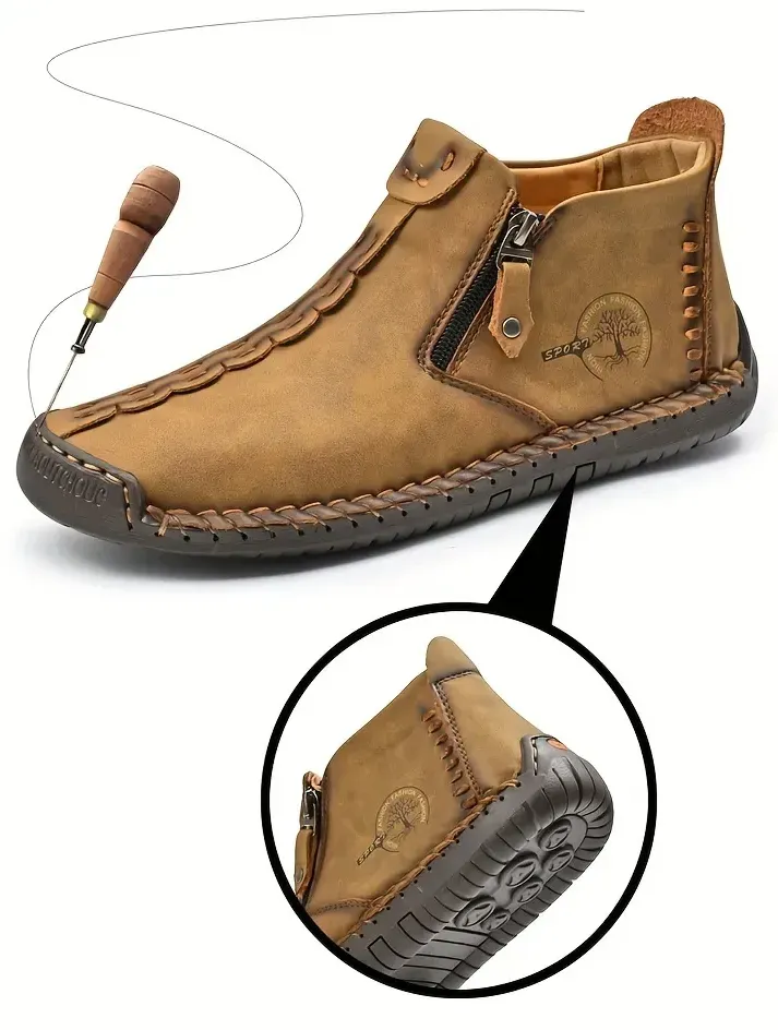 Women’s Casual Fashion Non-slip Leather Medieval Slip-on Boots