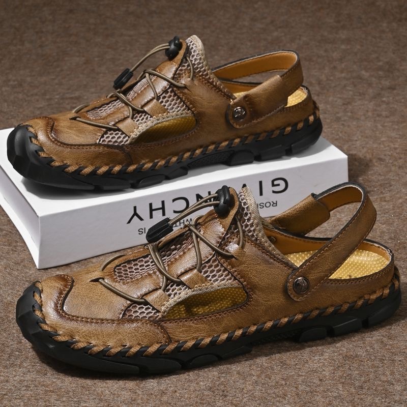 ⏰Last Day! 60% OFF 🔥ENJERR® Men's Genuine Leather Breathable 2-in-1 Orthopedic Sandals