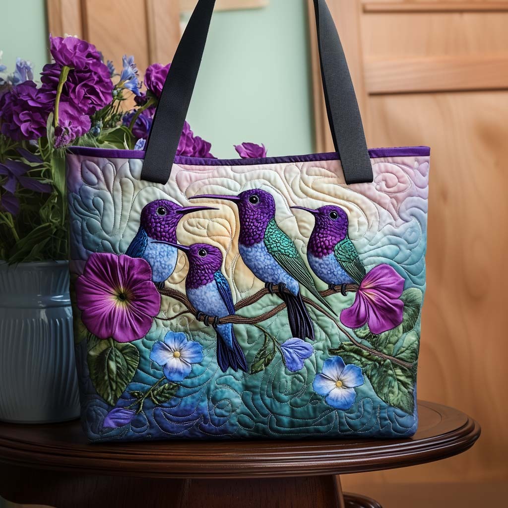 Blooming Hummer Joy Quilted Tote Bag NCU0NT8477