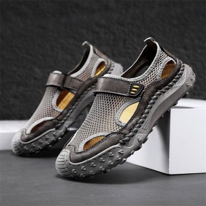 ⏰Last Day! 60% OFF 🔥Men's Handmade Cowhide Breathable Mesh Sandals