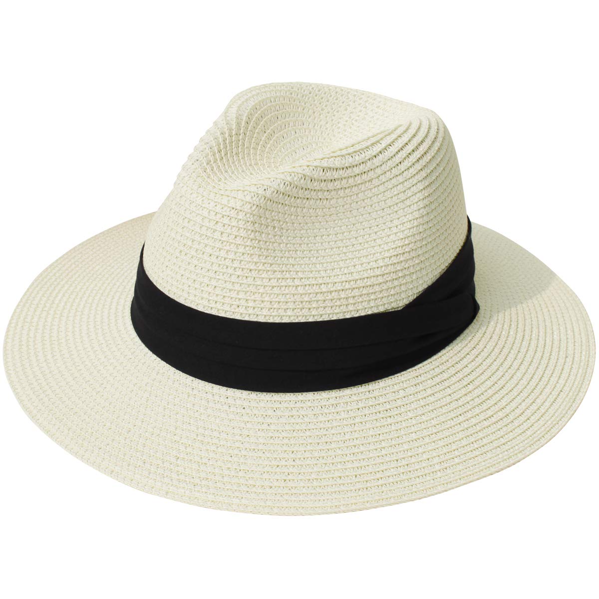 Packable Straw Fedora Panama Sun Summer Beach Hat Cuban Trilby