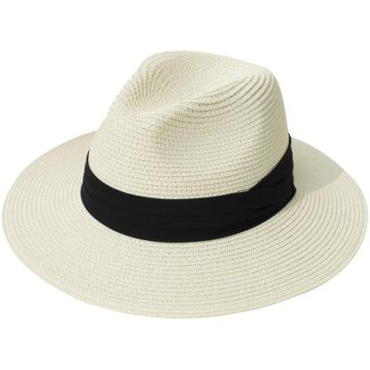Packable Straw Fedora Panama Sun Summer Beach Hat Cuban Trilby