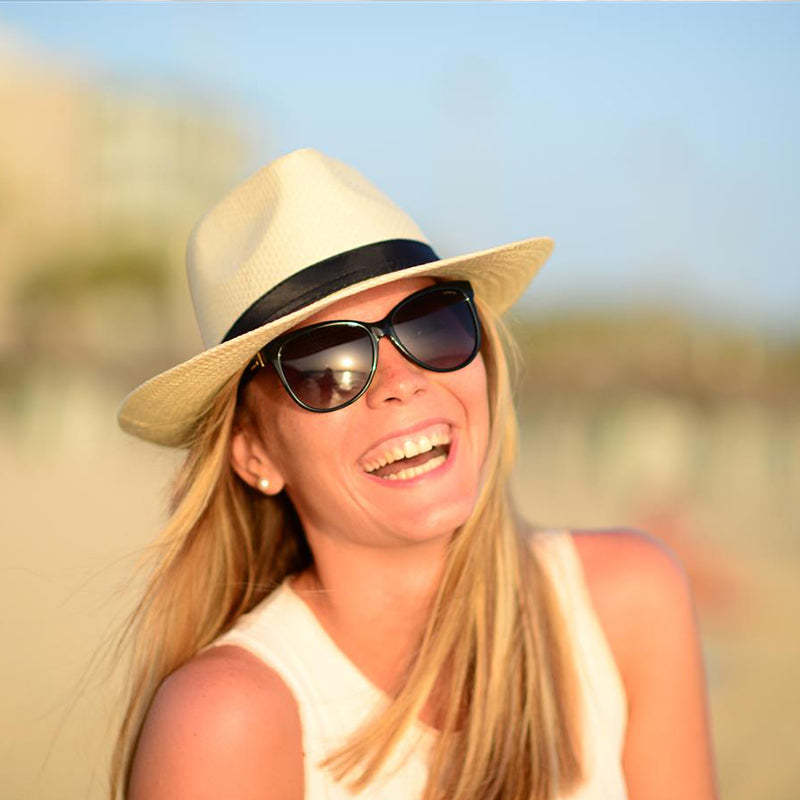 Packable Straw Fedora Panama Sun Summer Beach Hat Cuban Trilby