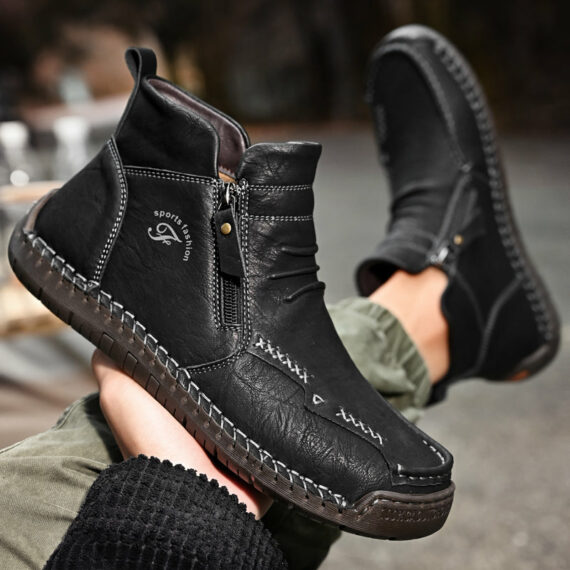 Mostelo – Men’s Soft And Breathable Zipper Outdoor Tooling Boots V2