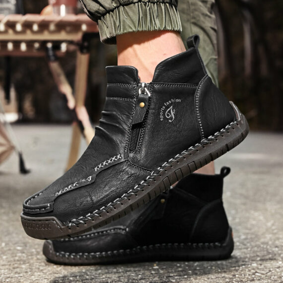 Mostelo – Men’s Soft And Breathable Zipper Outdoor Tooling Boots V2