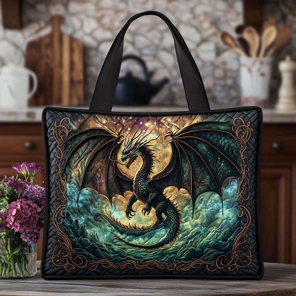Dragon Heartbeat Quilted Tote Bag NCU0NT8449
