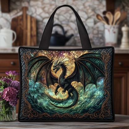 Dragon Heartbeat Quilted Tote Bag NCU0NT8449